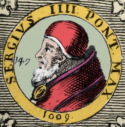Porträt von Papst Sergius IV. oder Sergius IV. Sergio IV. 11. Jahrhundert. von Unknown artist