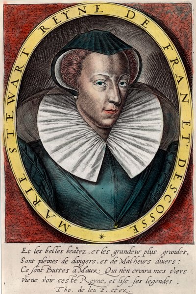 Marie Stuart királynő (1542-1587), Franciaország és Skócia királynő portréja. századi metszet. Magángyűjtemény. alkotó: Unknown artist