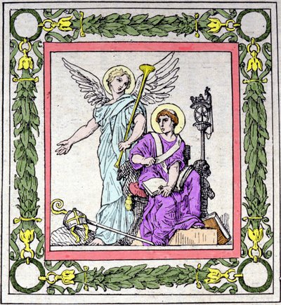 Szent Gergely Tours-i püspök (538-594) portréja, aki Franciaország történelmét írja. alkotó: Unknown artist