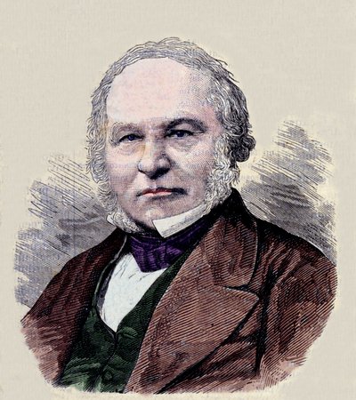 Sir Rowland Hill (1795-1879), a postai bélyeg feltalálójának portréja. alkotó: Unknown artist
