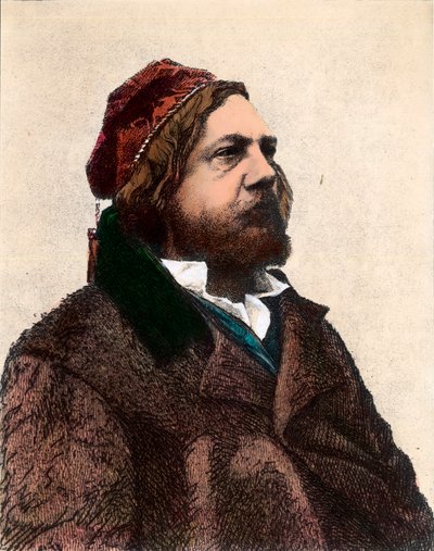 Theophile Gautier (1811-1872) francia költő, regényíró és művészeti kritikus portréja. századi metszet. Magángyűjtemény. alkotó: Unknown artist