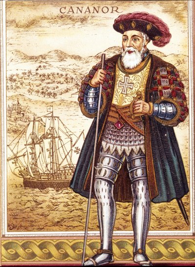 Vasco de Gama portréja. Kromolitográfia. alkotó: Unknown artist