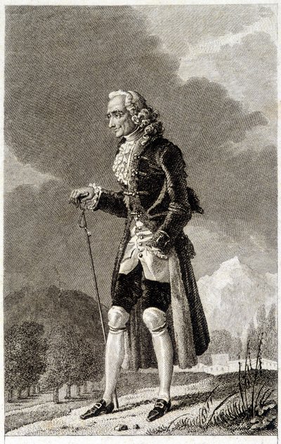 Voltaire (1694-1778) francia író és filozófus, idős portréja. alkotó: Unknown artist