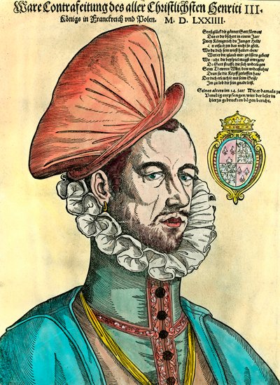 Henrik francia király (1551-1589) portréja. 16. századi metszet. alkotó: Unknown artist