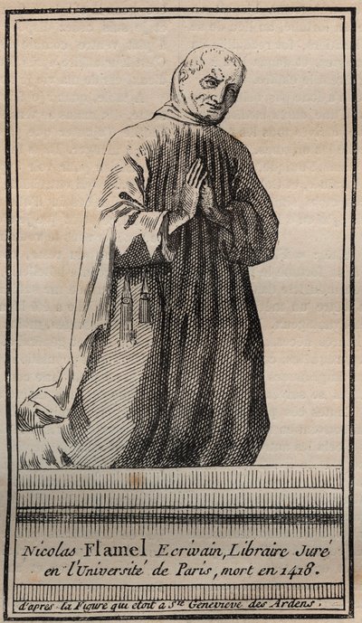 Nicolas Flamel francia alkimista (1330-1418) portréja - Metszet - Nicolas Flamel angol alkimista portréja - Metszet Magángyűjtemény alkotó: Unknown artist