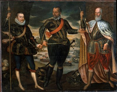 Marcantonio Colonna, János osztrák herceg és Sebastiano Venier dózse portréi. A lepantói csata győztesei, 1571 körül (festmény) alkotó: Unknown artist