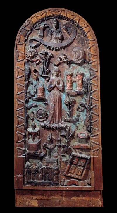 A Szűz dicsérete Faragott fatábla. 16. századi Chartres, Musee des Beaux Arts alkotó: Unknown artist