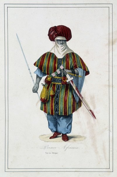 Afrikai herceg – Paul Jonhanneaud atya „A föld különböző népei” című művében, Librairie des Bons livres alkotó: Unknown artist