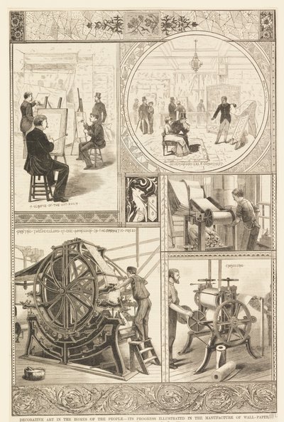 A tapétagyártás folyamatai alkotó: Unknown artist