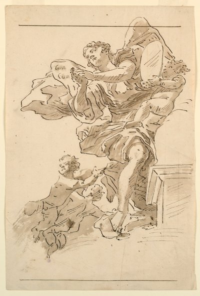 Putti és szárnyas figura alkotó: Unknown artist