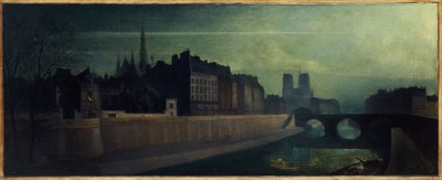 Quai des Orfêvres, Pont Saint-Michel, Notre-Dame, 1860 körül; éjszakai hatás, mai 1. és 4. kerület, 1855 és 1865 között (olaj, vászon) alkotó: Unknown artist