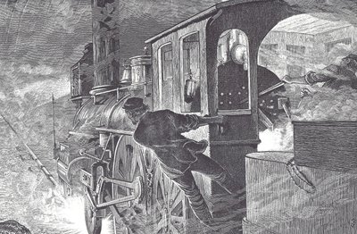 Vasútvezetők, 19. század vége (fametszet) alkotó: Unknown artist