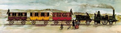 A Barcelona és Mataro közötti vasútvonalat (Barcelona-Mataro) október 28-án adták át alkotó: Unknown artist