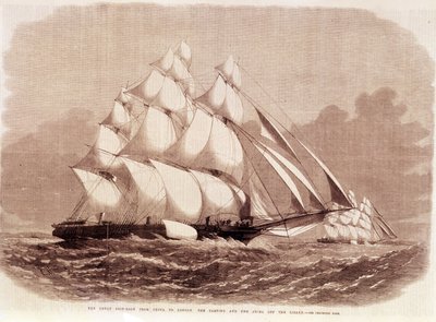 Regate az Ariel és a Taeping vágógépek között 1866-ban. alkotó: Unknown artist