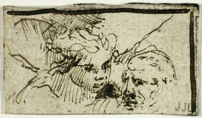 Rembrandt: Izsák feláldozása - Ábrahám és az angyal feje alkotó: Unknown artist