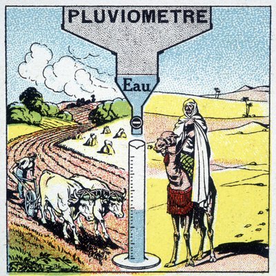 Egy csapadék ábrázolása, az eső hatásai a különböző régiókra és hatása a mezőgazdaságra. alkotó: Unknown artist