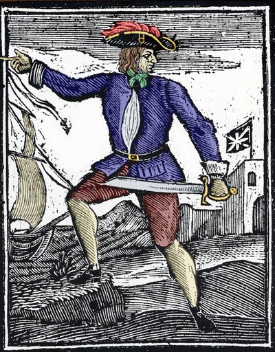 Howell Davis kalóz képviselete, 1718-1719 körül tevékenykedett. alkotó: Unknown artist