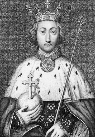 Richard II. (1367-1400) Anglia királya. 18. századi metszet alkotó: Unknown artist