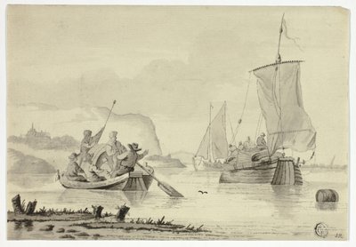 Folyói jelenet csónakokkal alkotó: Unknown artist