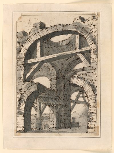 Durva kőívek fagerendákkal megerősítve alkotó: Unknown artist