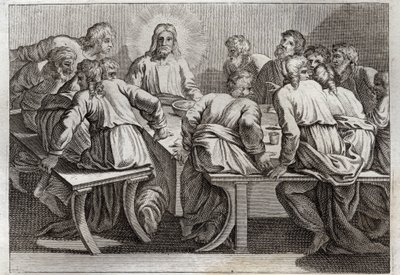 Royaumont Biblia, Újszövetség: The Cene. Illusztráció 1811-ből. alkotó: Unknown artist