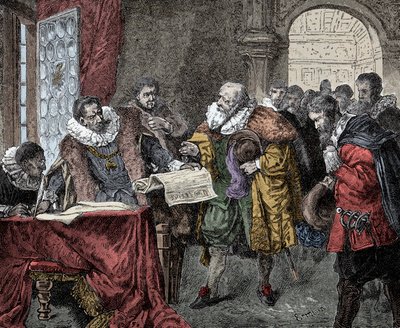 II. Rudolf felséglevelet adományoz – II. Rodolf osztrák császár (1552-1612) 1609-ben adományozza a felséglevelet (vallásszabadság a Cseh Királyságnak) alkotó: Unknown artist