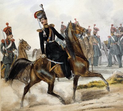 Orosz kozákok - rajz, deb. 19. század alkotó: Unknown artist