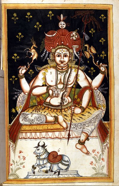 Rutrim, hindu istenség Oldal a kéziratból (ms.8300) „Mogol története”” (Moghul vagy Moghol) Stefano Nivibus Cardeira. 18. század. Bibloteca marciana, Velence alkotó: Unknown artist