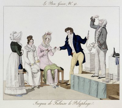 Saltimbanque: Jacques de Falaise a polifág (bármit lenyel, élő állatokat...) - „” Le bon genre”-ben”, deb. 19. század alkotó: Unknown artist