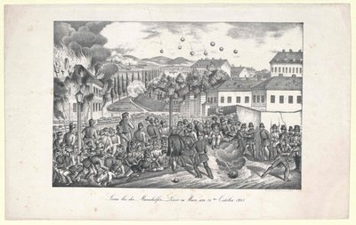 Jelenet a Bécsbe vezető Mariahilf-vonalon alkotó: Unknown artist