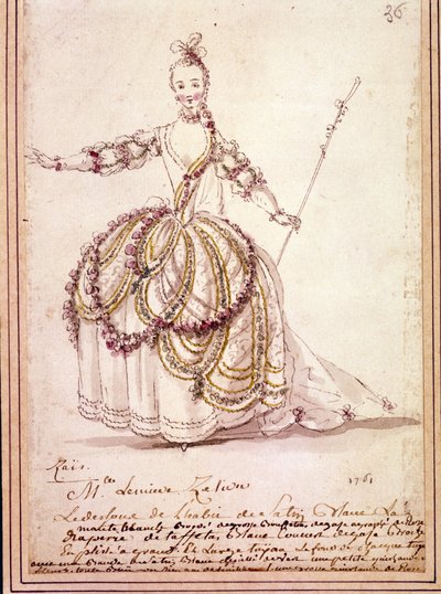 Szcenográfia: jelmezrajz Jean Philippe (Jean-Philippe) Rameau (1683-1764) pásztori „Zais” című művéhez 1761. Akvarell. alkotó: Unknown artist