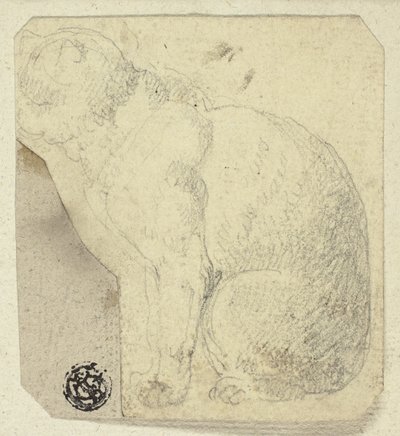 Ülő macska profilban alkotó: Unknown artist