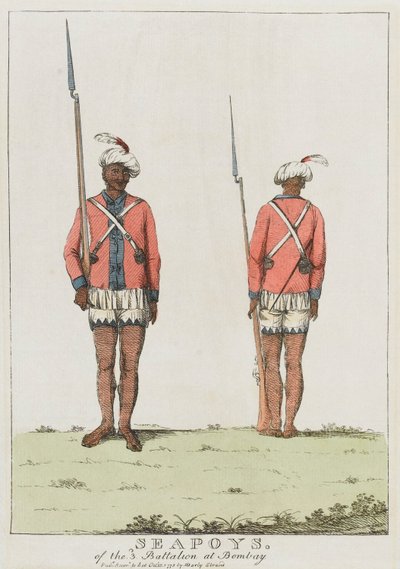 A 3. zászlóalj sepojai Bombayben alkotó: Unknown artist