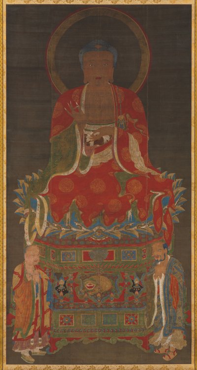 Shakyamuni Triad: Buddha Manjushri és Samantabhadra látogatja alkotó: Unknown artist