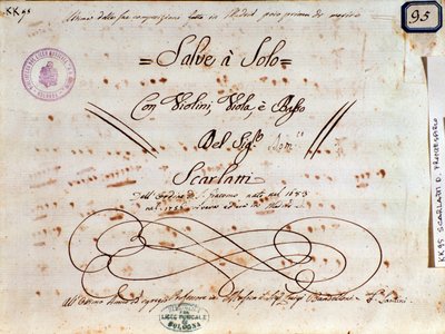 Domenico Scarlatti Salve Regina kottaoldala alkotó: Unknown artist