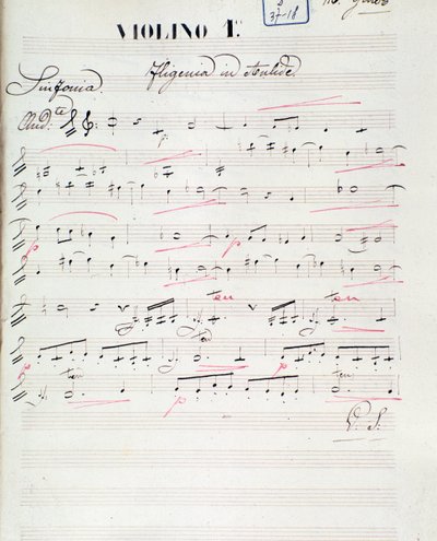 Kottalap az Iphigenie en Aulide első hegedűjéhez, C. W. Gluck operája, 1774 körül alkotó: Unknown artist