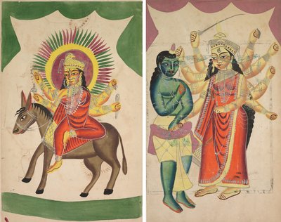 Sheetaladevi: A himlőistennő (recto); Durga (fordítva) alkotó: Unknown artist