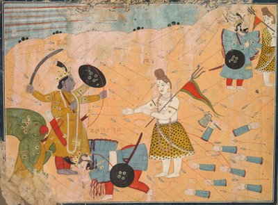 Shiva Interses for Vanasura: Skina az Aniruddha Usha szekcióból aa Krishna Leela alkotó: Unknown artist
