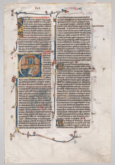 Egyetlen levél a Bibliából: Kezdeti E[t factum est] Jonah-val, akit a bálna nyel el alkotó: Unknown artist