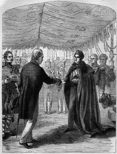 Sir Walter Scott átadja a Szent András keresztet IV. György királynak alkotó: Unknown artist