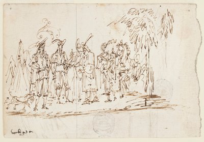 Vázlat: Keleti látogatás alkotó: Unknown artist