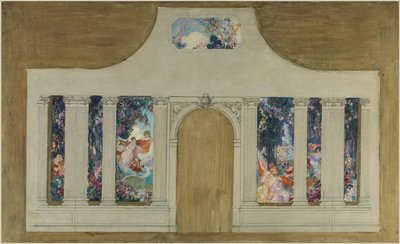Vázlat egy sorozathoz: Farandole fiatal nőkkel és virágokkal alkotó: Unknown artist