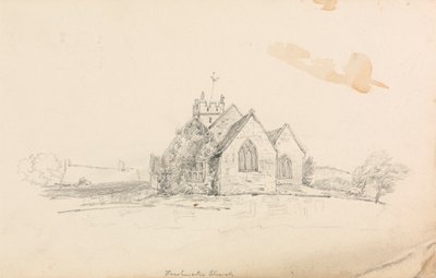 Vázlat egy kis vidéki templomról; egy hajó vázlata alkotó: Unknown artist