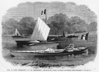 Skiff és kenu az imperatrice mellett, M.A. Searle de Stangate építette, Lambeth közelében - metszet alkotó: Unknown artist