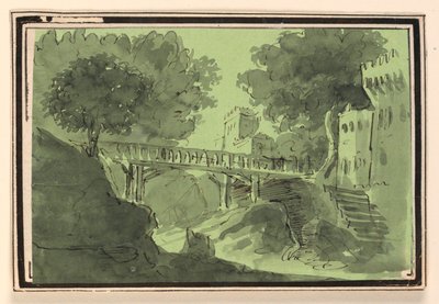 Színpadtervezés, híd átkelő víz alkotó: Unknown artist