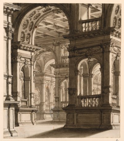 Színpadtervezés, a reneszánsz portikus belső tere alkotó: Unknown artist