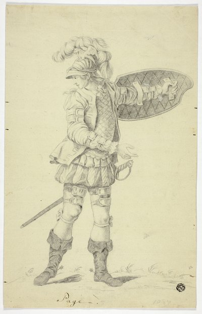 Álló oldal pajzzsal és karddal alkotó: Unknown artist