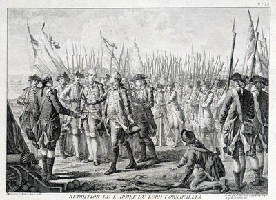 Lord Cornwallis brit hadseregének (1738-1805) feladása Amerikának 1781. október 19-én. alkotó: Unknown artist
