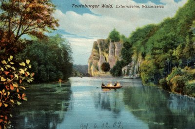 Teutoburgi erdő, az Externsteine, Externsteine, történelmi képeslap Németországból alkotó: Unknown artist