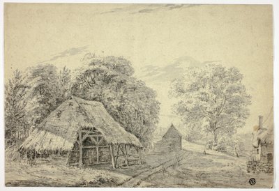 Nádfedeles fészer a farmon alkotó: Unknown artist